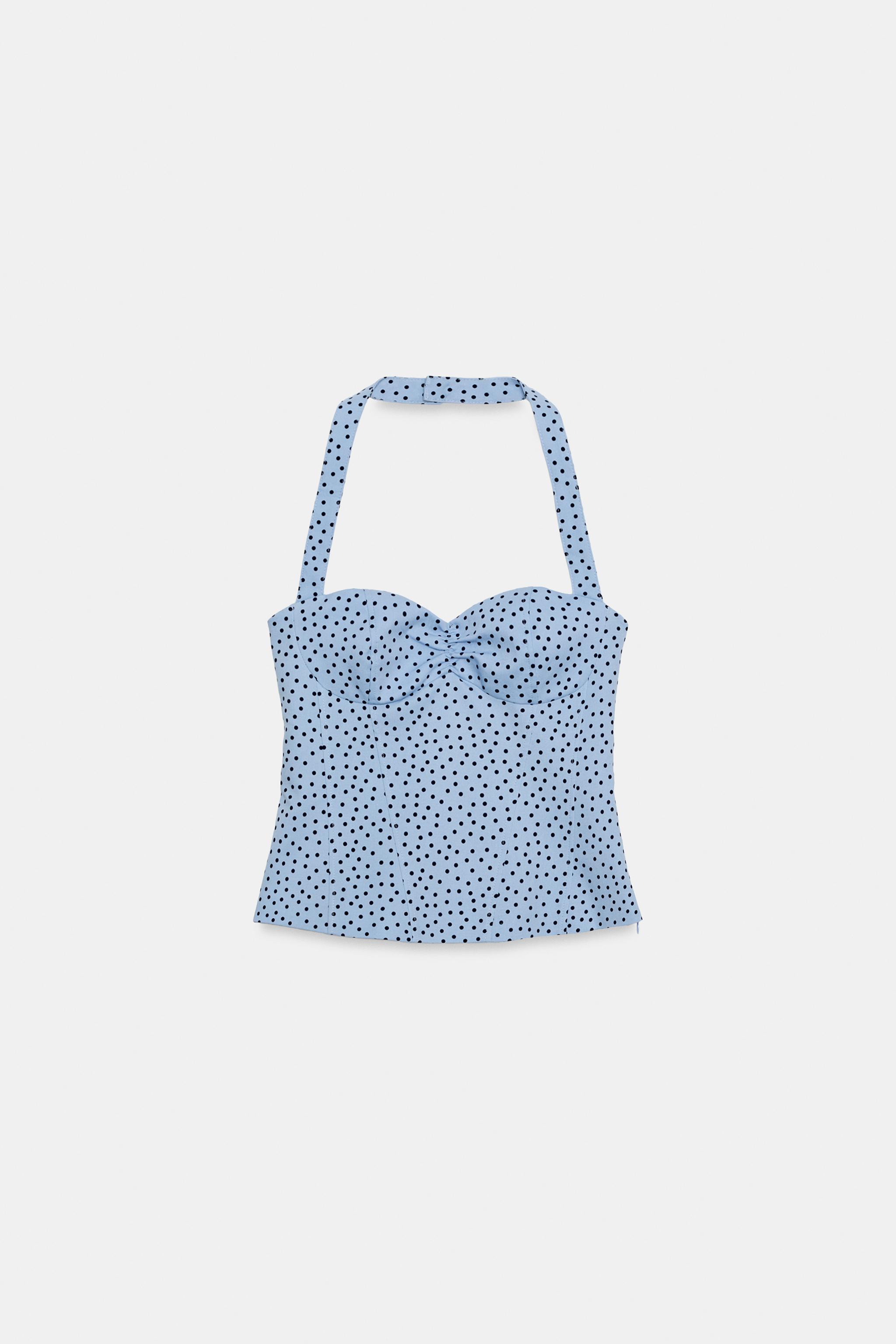 TOP HALTER À POIS